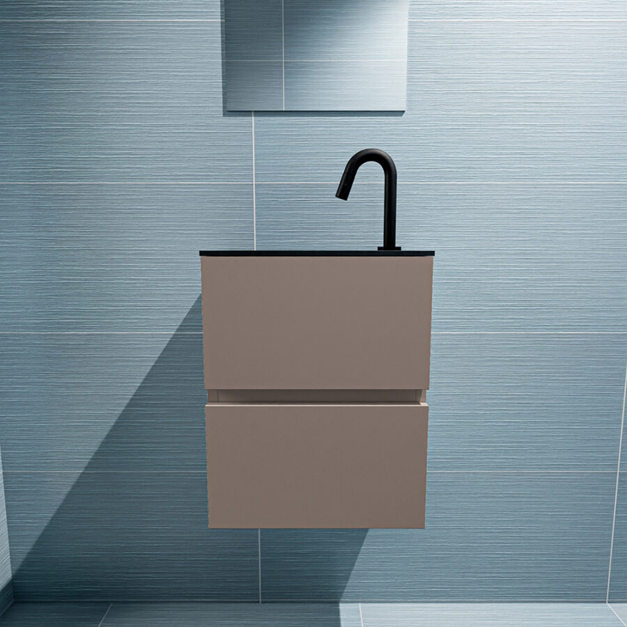 MONDIAZ ADA 40cm toiletmeubel smoke. LEX wastafel urban positie links. Met 1 kraangat - Afbeelding 3