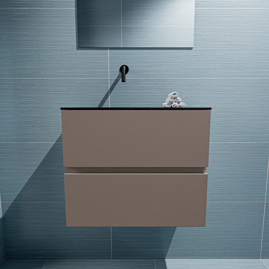 MONDIAZ ADA 60cm toiletmeubel smoke. LEX wastafel urban positie links. Zonder kraangat - Afbeelding 3