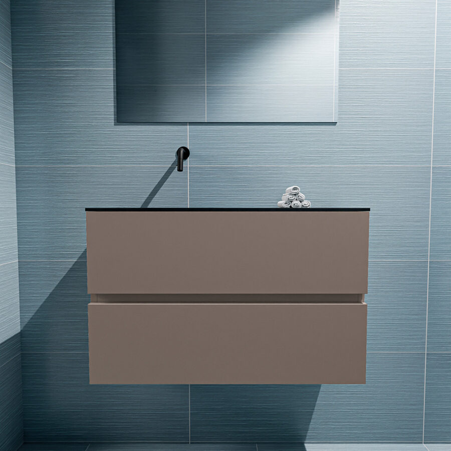 MONDIAZ ADA 80cm toiletmeubel smoke. LEX wastafel urban positie links. Zonder kraangat - Afbeelding 3