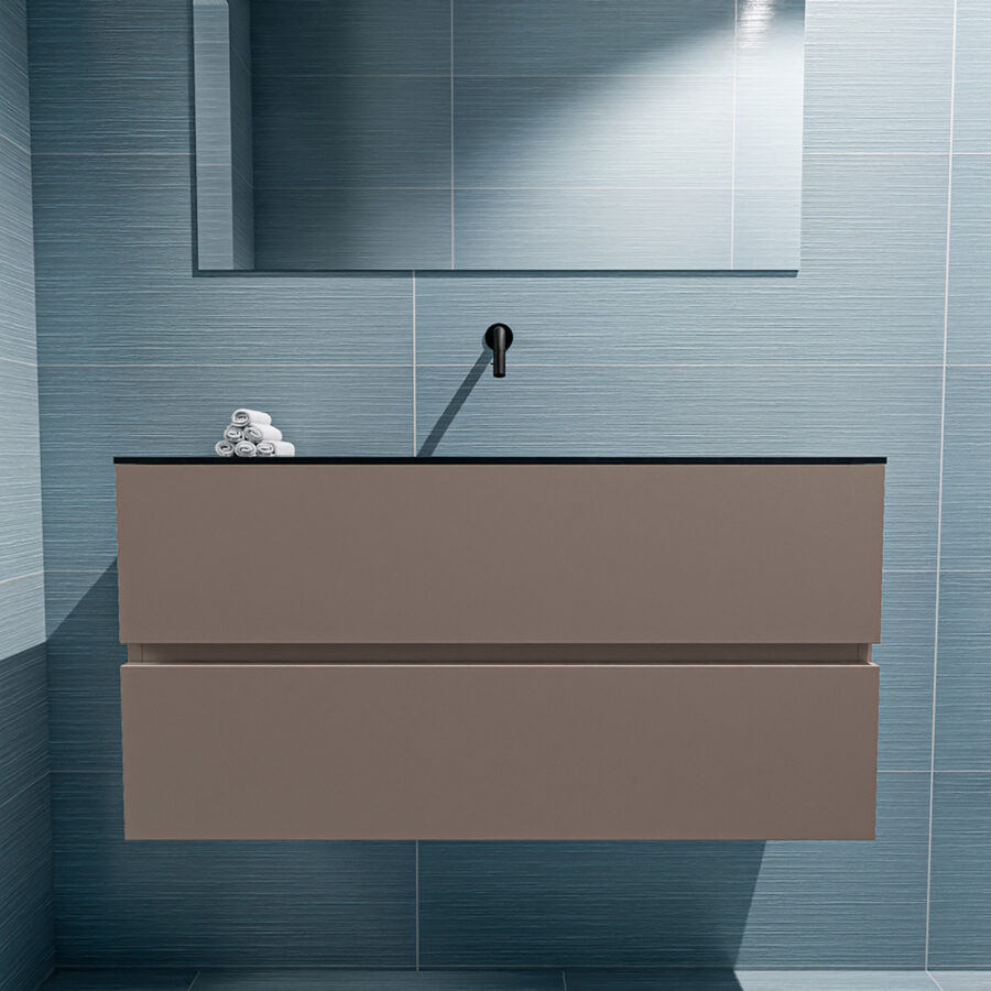 MONDIAZ ADA 100cm toiletmeubel smoke. LEX wastafel urban positie midden. Zonder kraangat - Afbeelding 3