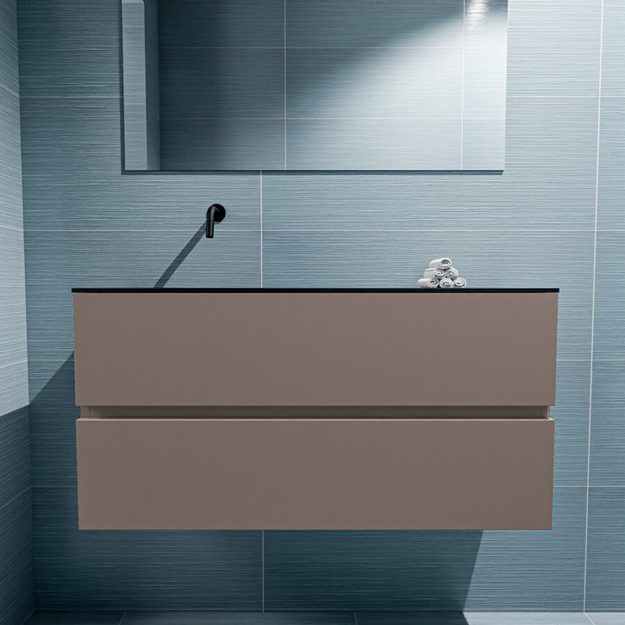 MONDIAZ ADA 100cm toiletmeubel smoke. LEX wastafel urban positie links. Zonder kraangat - Afbeelding 3