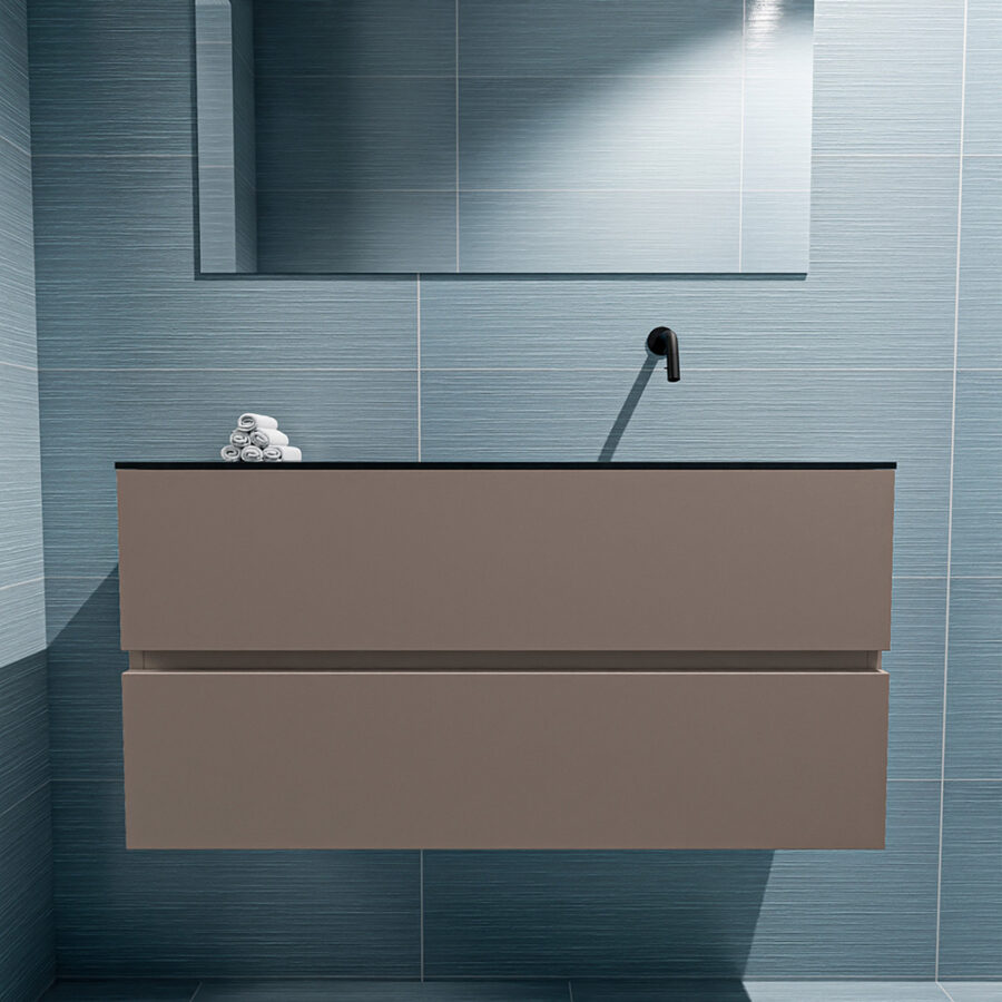 MONDIAZ ADA 100cm toiletmeubel smoke. LEX wastafel urban positie rechts. Zonder kraangat - Afbeelding 3