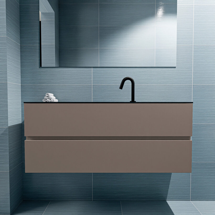MONDIAZ ADA 120cm toiletmeubel smoke. LEX wastafel urban positie midden. Met 1 kraangat - Afbeelding 3