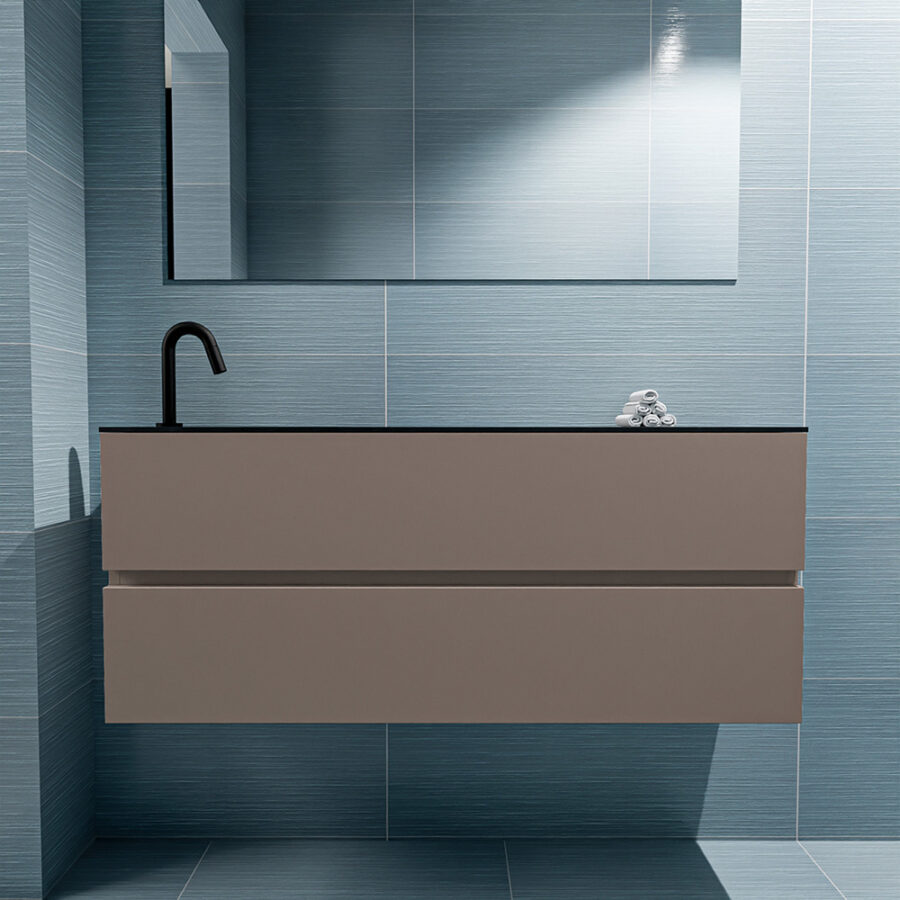 MONDIAZ ADA 120cm toiletmeubel smoke. LEX wastafel urban positie links. Met 1 kraangat - Afbeelding 3