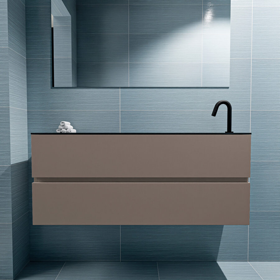 MONDIAZ ADA 120cm toiletmeubel smoke. LEX wastafel urban positie rechts. Met 1 kraangat - Afbeelding 3