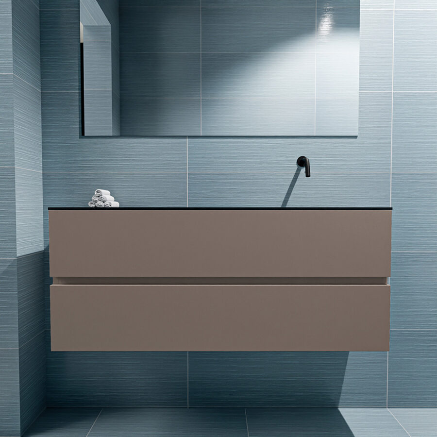 MONDIAZ ADA 120cm toiletmeubel smoke. LEX wastafel urban positie rechts. Zonder kraangat - Afbeelding 3