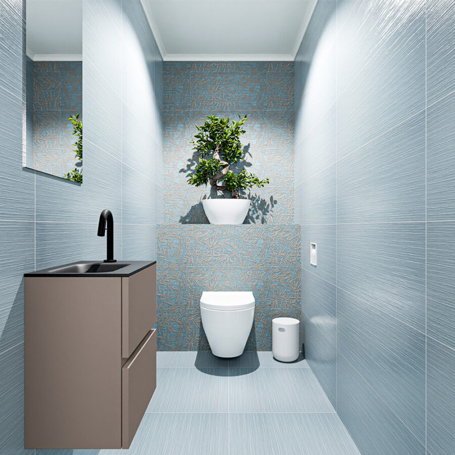 MONDIAZ ADA 40cm toiletmeubel smoke. LEX wastafel urban positie links. Met 1 kraangat