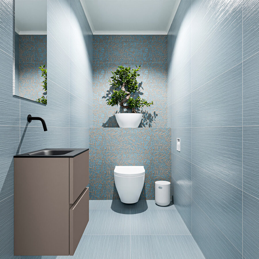 MONDIAZ ADA 40cm toiletmeubel smoke. LEX wastafel urban positie links. Zonder kraangat