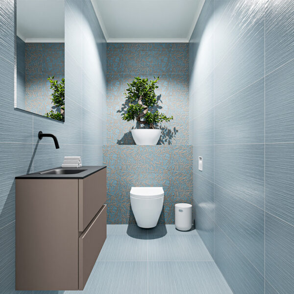 MONDIAZ ADA 60cm toiletmeubel smoke. LEX wastafel urban positie links. Zonder kraangat