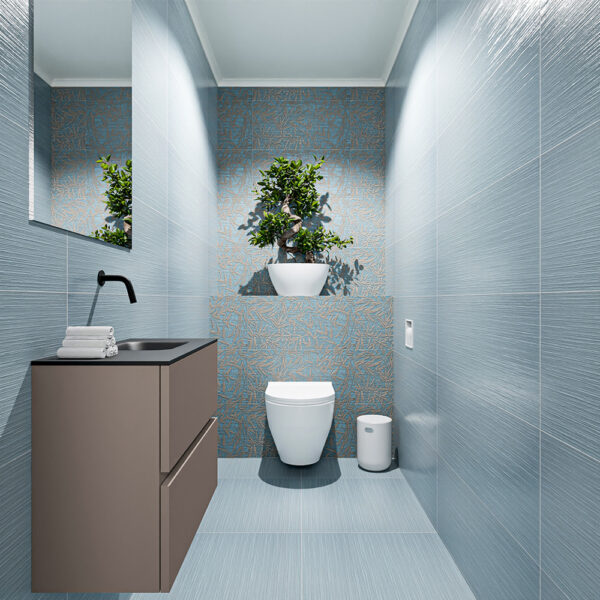 MONDIAZ ADA 60cm toiletmeubel smoke. LEX wastafel urban positie rechts. Zonder kraangat