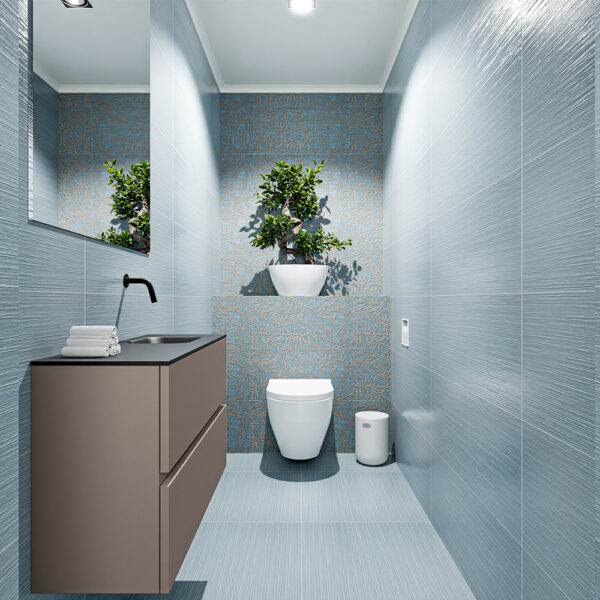 MONDIAZ ADA 80cm toiletmeubel smoke. LEX wastafel urban positie rechts. Zonder kraangat