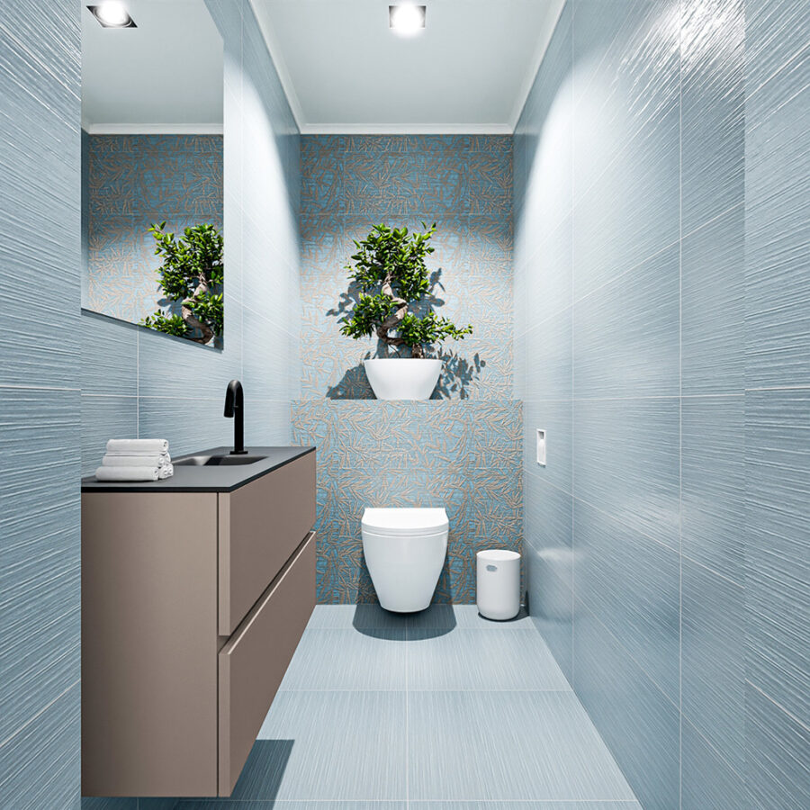 MONDIAZ ADA 100cm toiletmeubel smoke. LEX wastafel urban positie midden. Met 1 kraangat