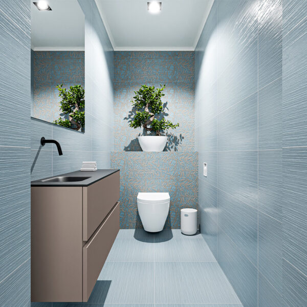 MONDIAZ ADA 100cm toiletmeubel smoke. LEX wastafel urban positie links. Zonder kraangat