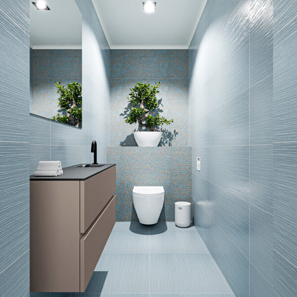 MONDIAZ ADA 100cm toiletmeubel smoke. LEX wastafel urban positie rechts. Met 1 kraangat