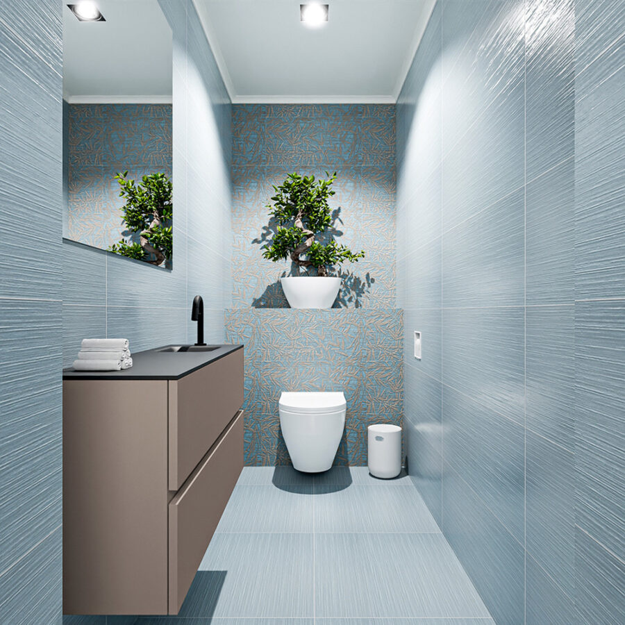 MONDIAZ ADA 100cm toiletmeubel smoke. LEX wastafel urban positie rechts. Met 1 kraangat