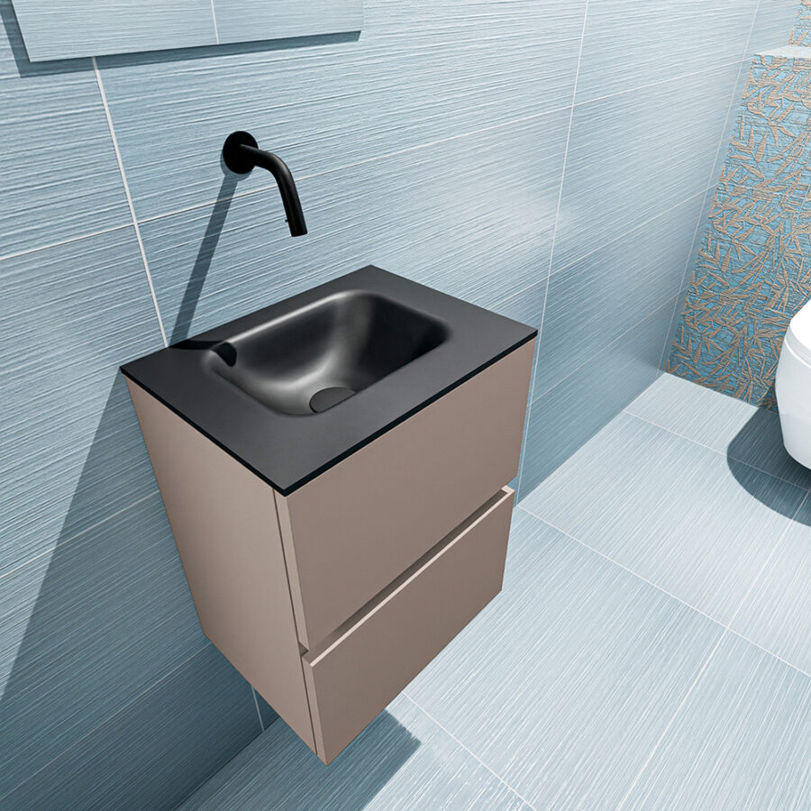 MONDIAZ ADA 40cm toiletmeubel smoke. LEX wastafel urban positie midden. Zonder kraangat - Afbeelding 2