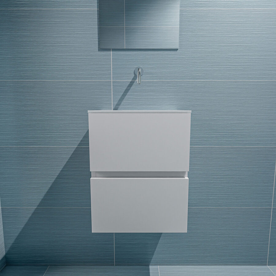 MONDIAZ ADA 40cm toiletmeubel talc. LEX wastafel talc positie midden. Zonder kraangat - Afbeelding 3