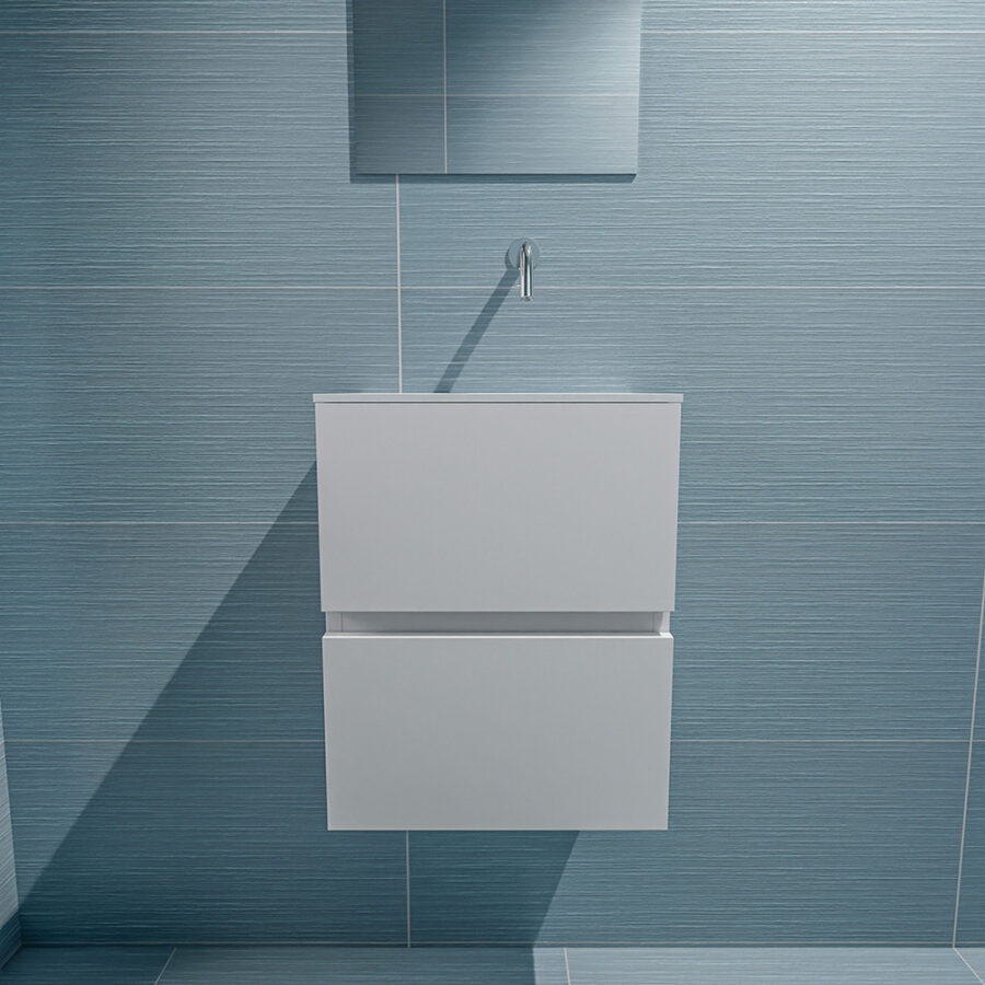 MONDIAZ ADA 40cm toiletmeubel talc. LEX wastafel talc positie rechts. Zonder kraangat - Afbeelding 3