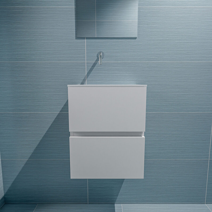 MONDIAZ ADA 40cm toiletmeubel talc. LEX wastafel talc positie links. Zonder kraangat - Afbeelding 3