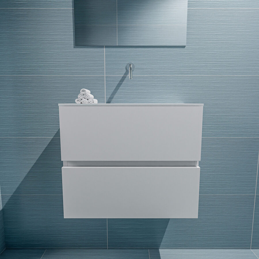 MONDIAZ ADA 60cm toiletmeubel talc. LEX wastafel talc positie midden. Zonder kraangat - Afbeelding 3