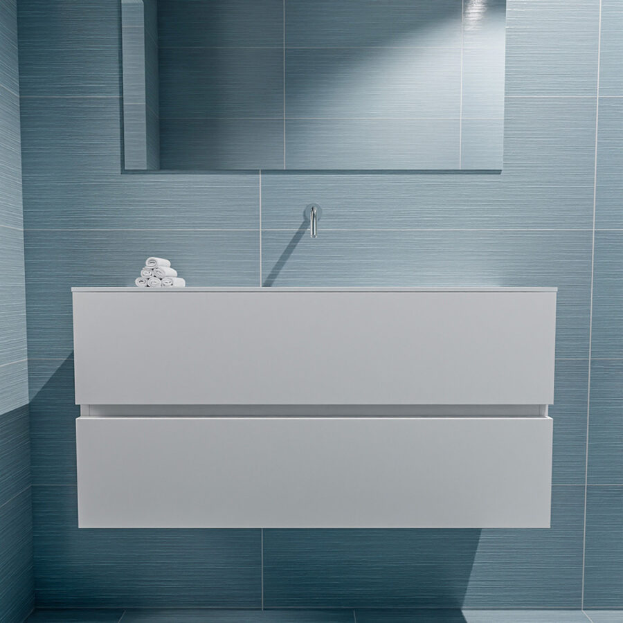 MONDIAZ ADA 100cm toiletmeubel talc. LEX wastafel talc positie midden. Zonder kraangat - Afbeelding 3