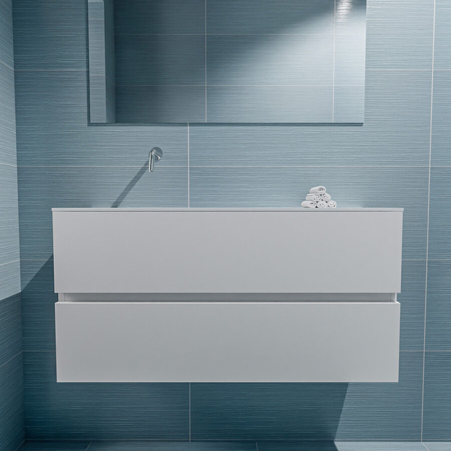 MONDIAZ ADA 100cm toiletmeubel talc. LEX wastafel talc positie links. Zonder kraangat - Afbeelding 3