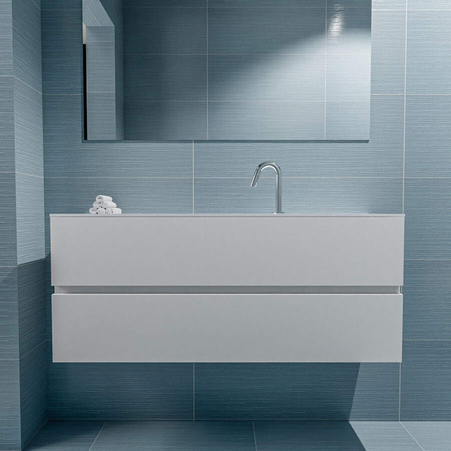 MONDIAZ ADA 120cm toiletmeubel talc. LEX wastafel talc positie midden. Met 1 kraangat - Afbeelding 3