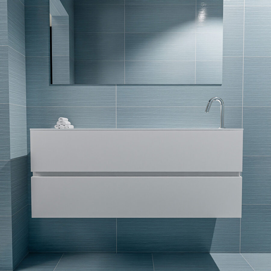 MONDIAZ ADA 120cm toiletmeubel talc. LEX wastafel talc positie rechts. Met 1 kraangat - Afbeelding 3