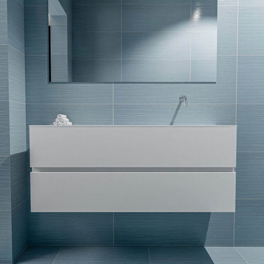 MONDIAZ ADA 120cm toiletmeubel talc. LEX wastafel talc positie rechts. Zonder kraangat - Afbeelding 3