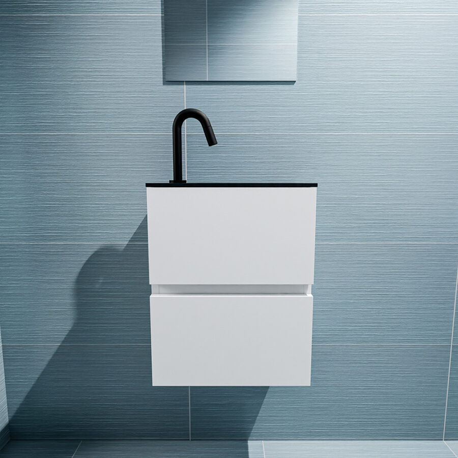 MONDIAZ ADA 40cm toiletmeubel talc. LEX wastafel urban positie rechts. Met 1 kraangat - Afbeelding 3