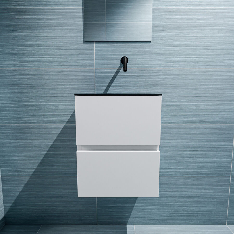 MONDIAZ ADA 40cm toiletmeubel talc. LEX wastafel urban positie rechts. Zonder kraangat - Afbeelding 3