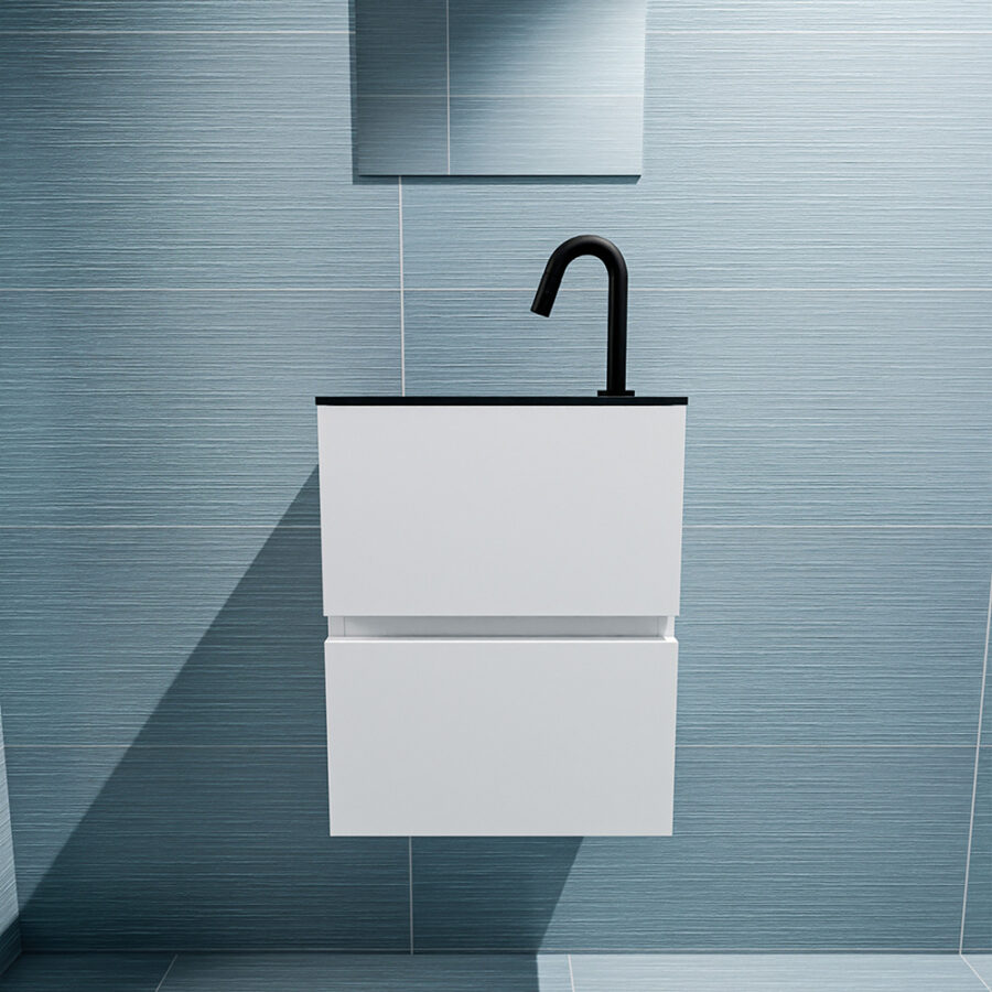 MONDIAZ ADA 40cm toiletmeubel talc. LEX wastafel urban positie links. Met 1 kraangat - Afbeelding 3