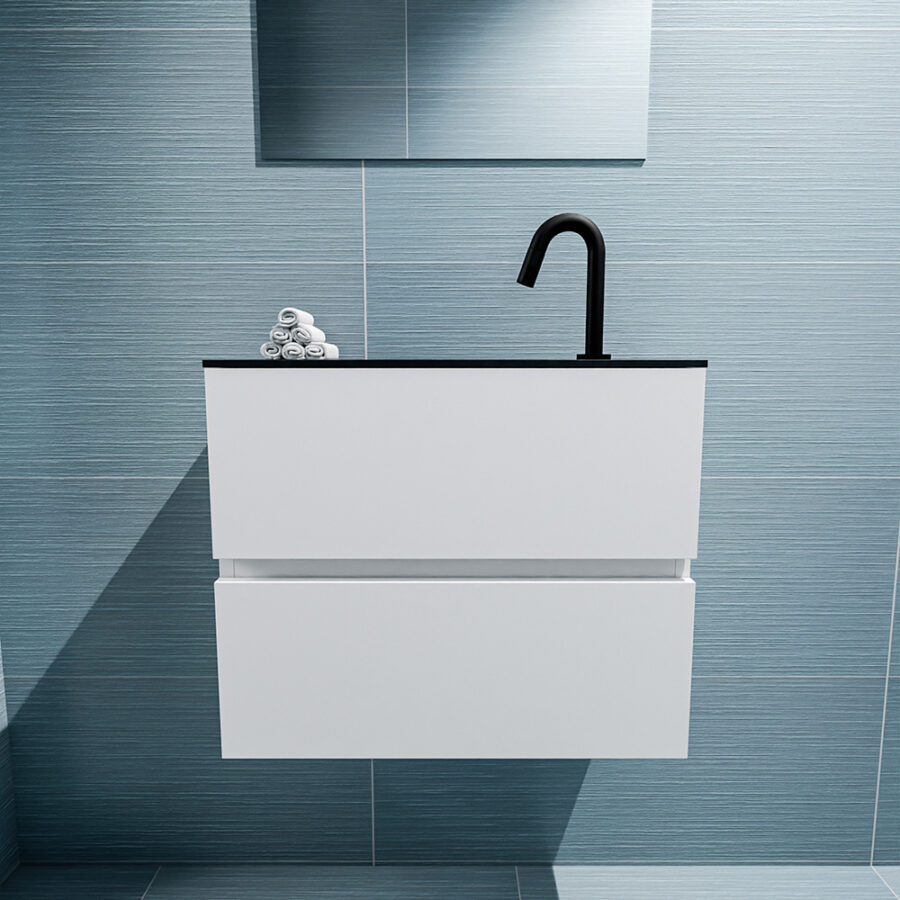 MONDIAZ ADA 60cm toiletmeubel talc. LEX wastafel urban positie midden. Met 1 kraangat - Afbeelding 3
