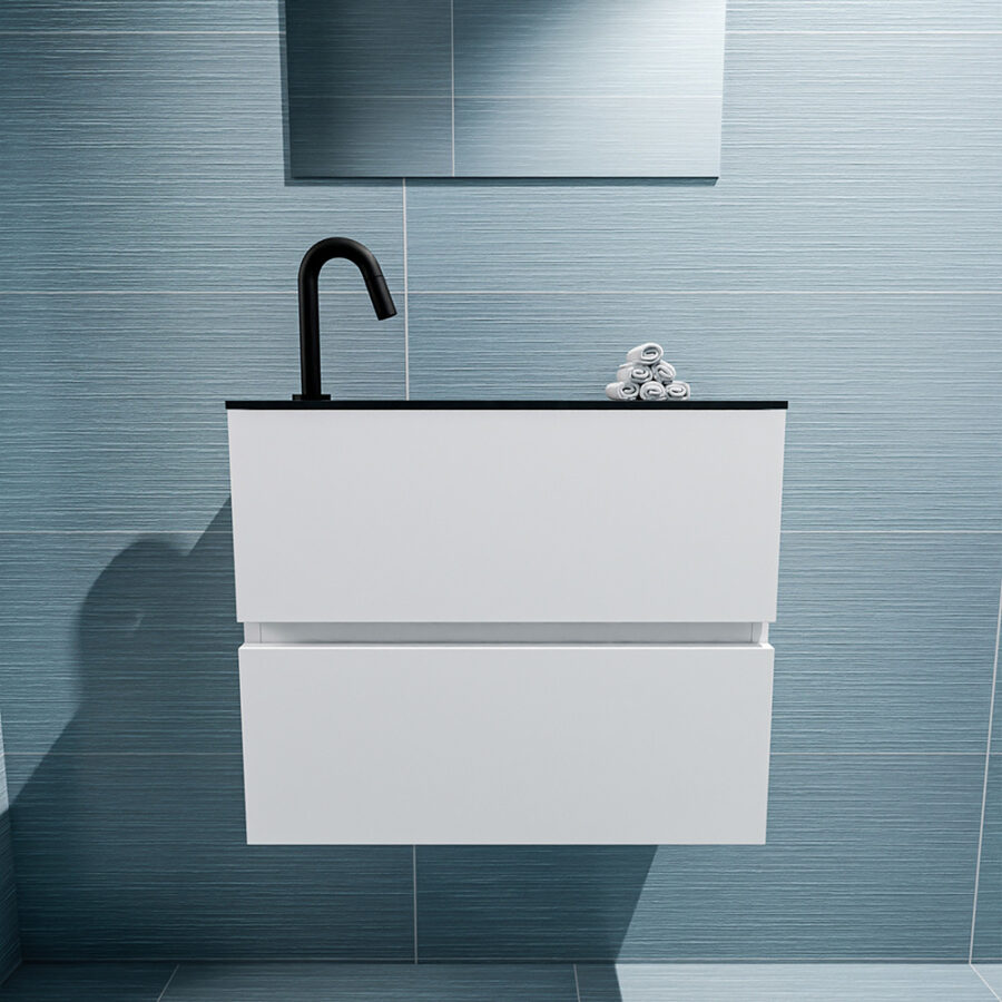 MONDIAZ ADA 60cm toiletmeubel talc. LEX wastafel urban positie links. Met 1 kraangat - Afbeelding 3