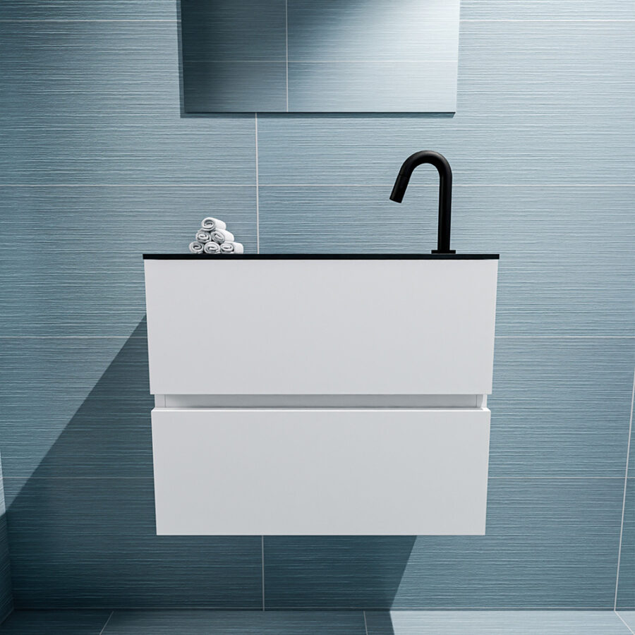 MONDIAZ ADA 60cm toiletmeubel talc. LEX wastafel urban positie rechts. Met 1 kraangat - Afbeelding 3