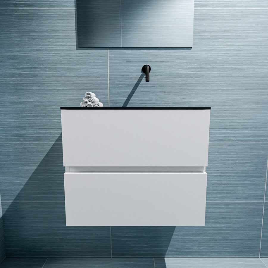 MONDIAZ ADA 60cm toiletmeubel talc. LEX wastafel urban positie rechts. Zonder kraangat - Afbeelding 3