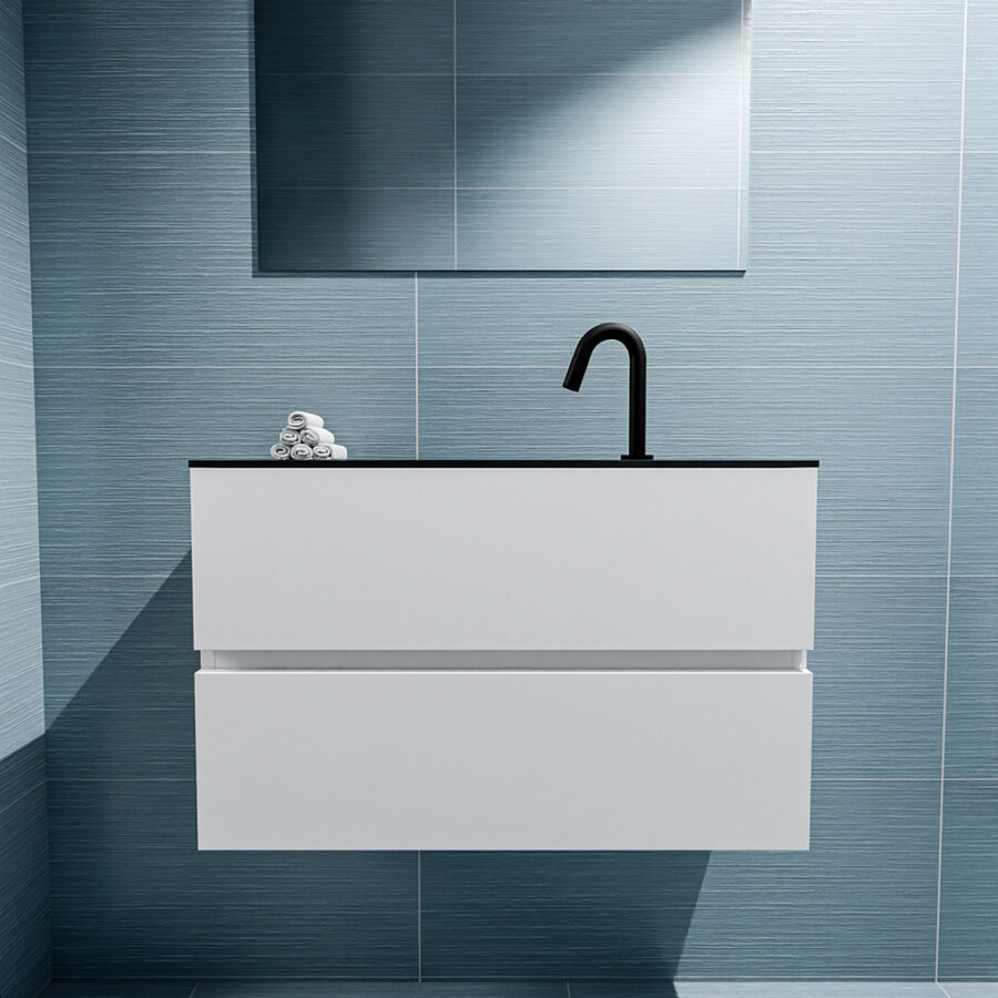 MONDIAZ ADA 80cm toiletmeubel talc. LEX wastafel urban positie midden. Met 1 kraangat - Afbeelding 3