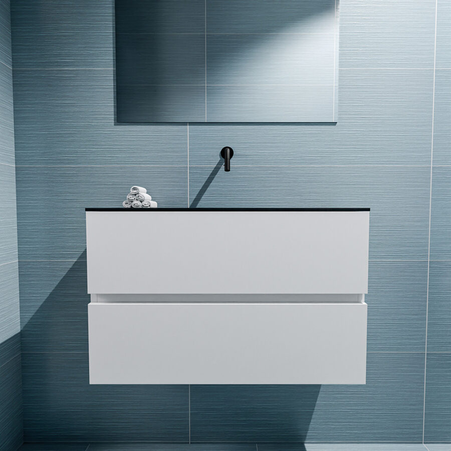 MONDIAZ ADA 80cm toiletmeubel talc. LEX wastafel urban positie midden. Zonder kraangat - Afbeelding 3