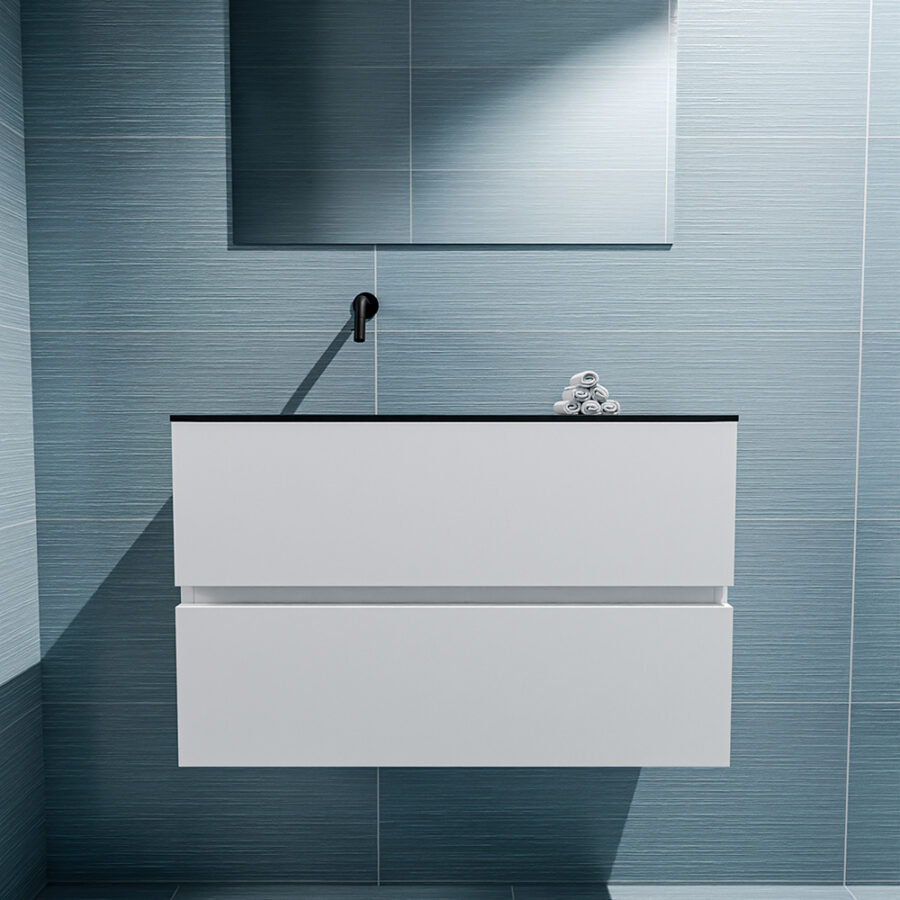 MONDIAZ ADA 80cm toiletmeubel talc. LEX wastafel urban positie links. Zonder kraangat - Afbeelding 3