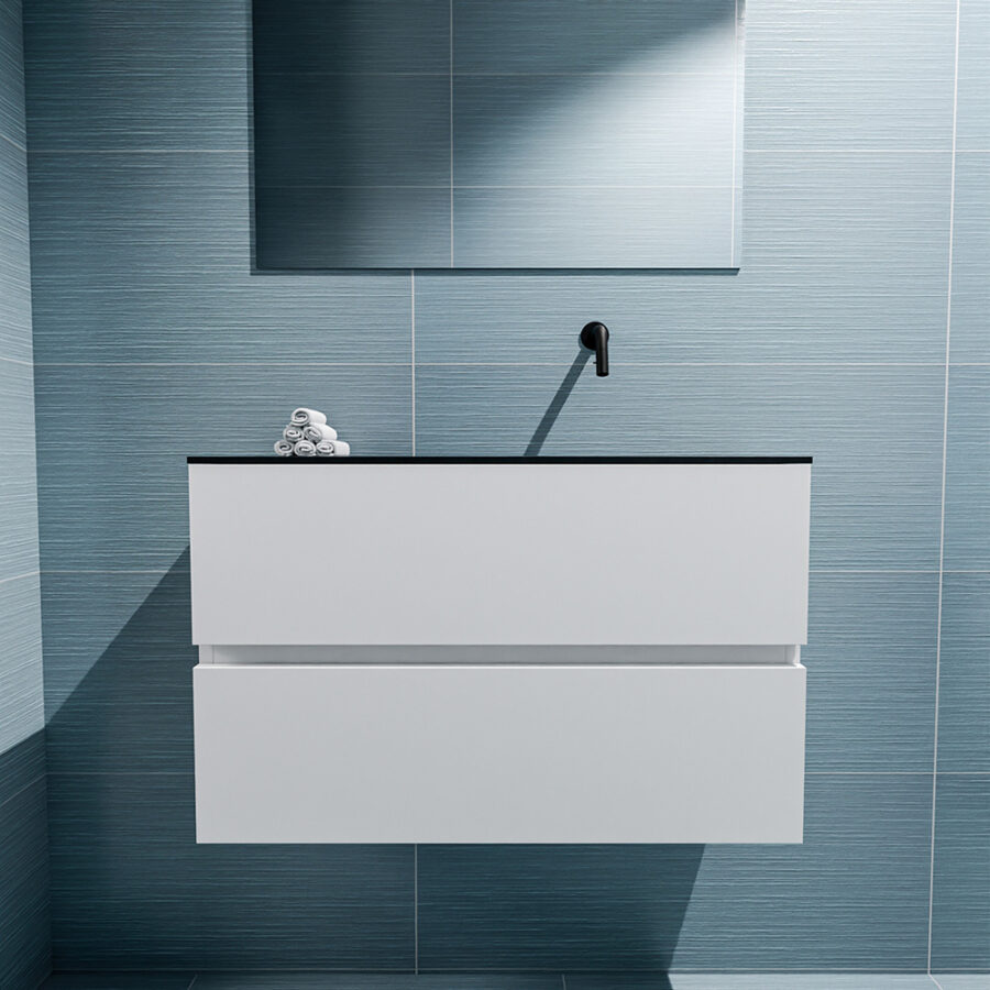 MONDIAZ ADA 80cm toiletmeubel talc. LEX wastafel urban positie rechts. Zonder kraangat - Afbeelding 3