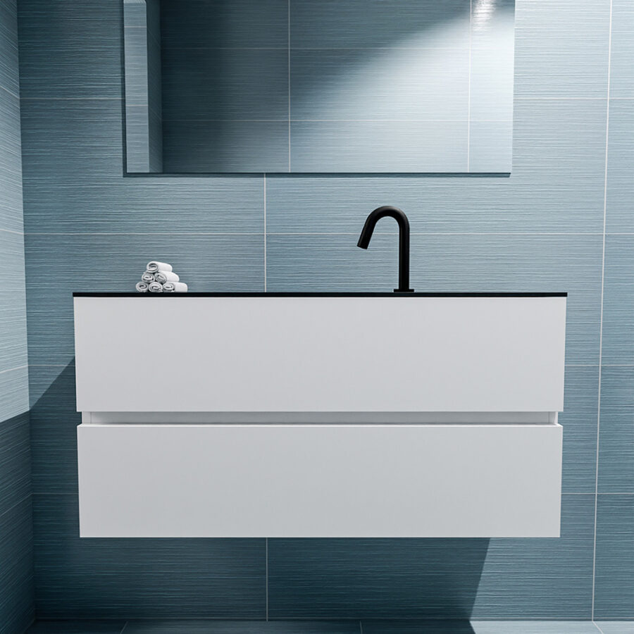 MONDIAZ ADA 100cm toiletmeubel talc. LEX wastafel urban positie midden. Met 1 kraangat - Afbeelding 3