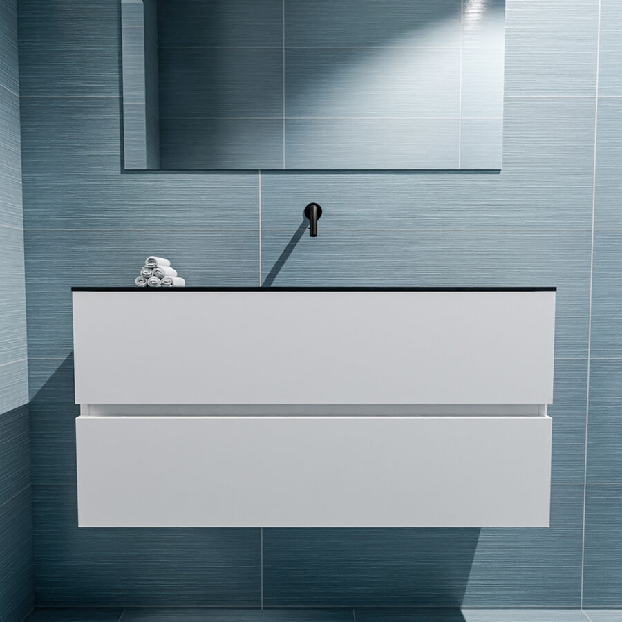 MONDIAZ ADA 100cm toiletmeubel talc. LEX wastafel urban positie midden. Zonder kraangat - Afbeelding 3