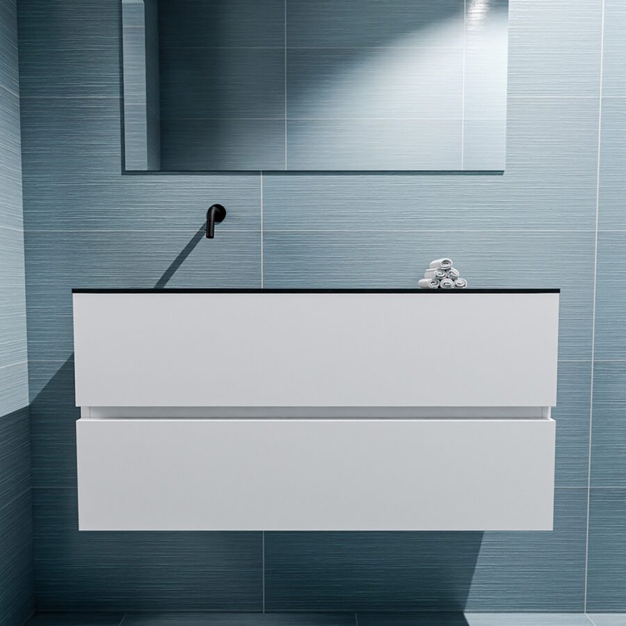 MONDIAZ ADA 100cm toiletmeubel talc. LEX wastafel urban positie links. Zonder kraangat - Afbeelding 3