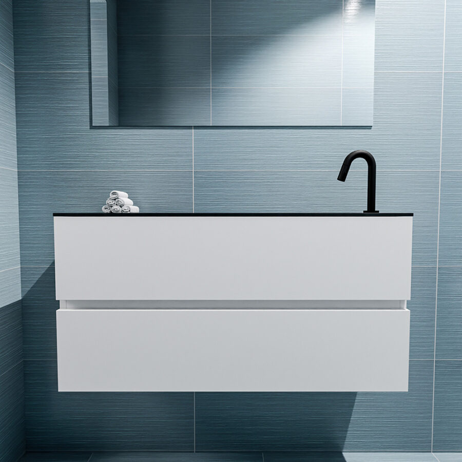 MONDIAZ ADA 100cm toiletmeubel talc. LEX wastafel urban positie rechts. Met 1 kraangat - Afbeelding 3