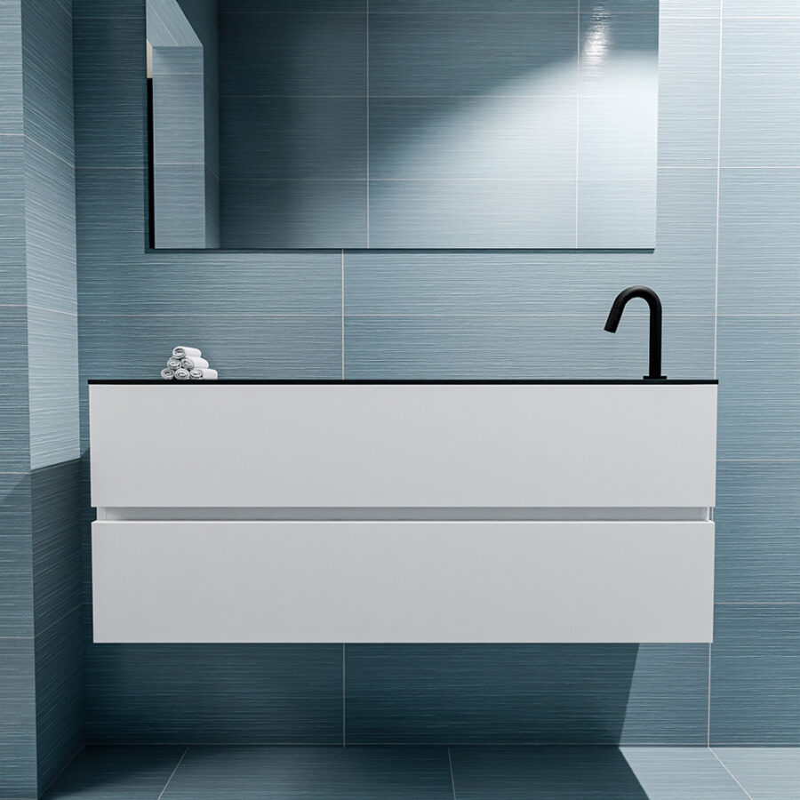 MONDIAZ ADA 120cm toiletmeubel talc. LEX wastafel urban positie rechts. Met 1 kraangat - Afbeelding 3