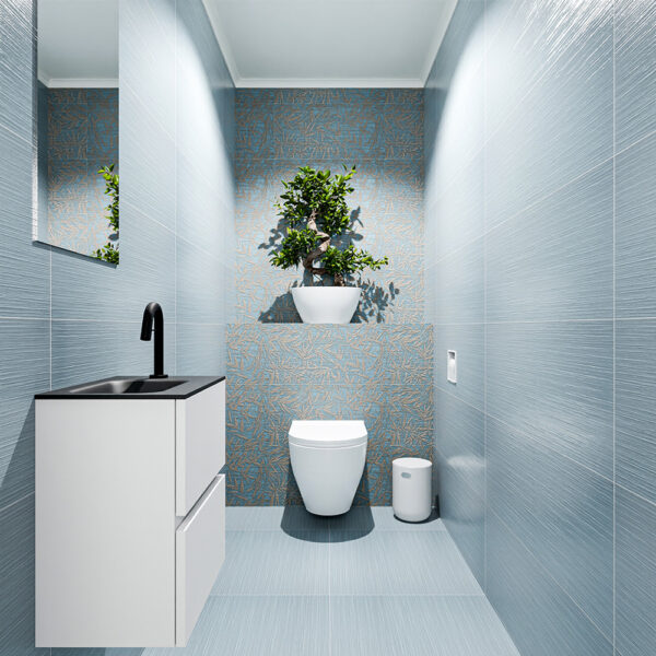 MONDIAZ ADA 40cm toiletmeubel talc. LEX wastafel urban positie links. Met 1 kraangat
