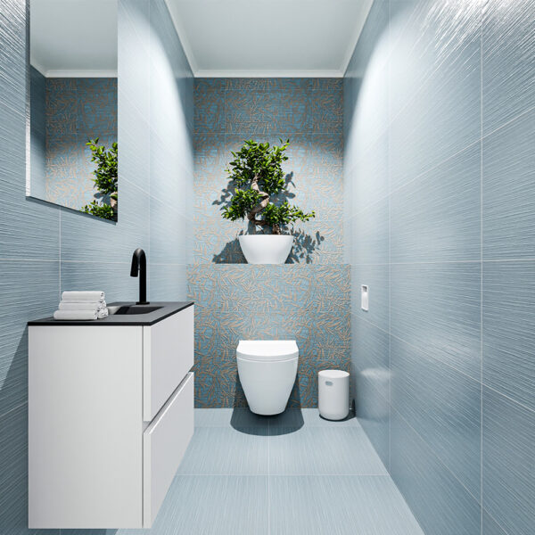 MONDIAZ ADA 60cm toiletmeubel talc. LEX wastafel urban positie midden. Met 1 kraangat