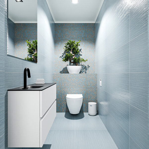 MONDIAZ ADA 80cm toiletmeubel talc. LEX wastafel urban positie links. Met 1 kraangat