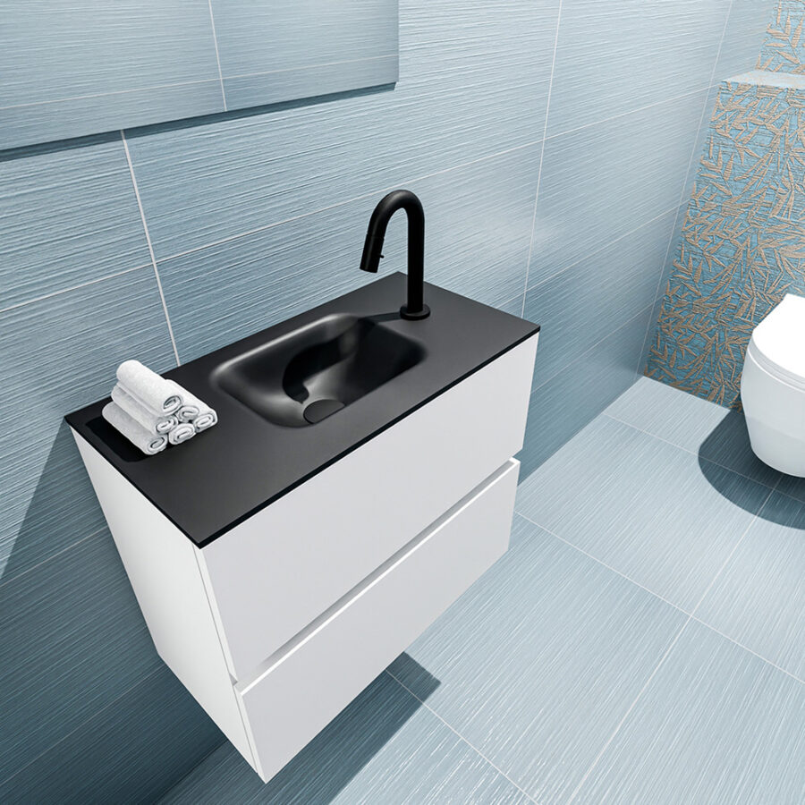 MONDIAZ ADA 60cm toiletmeubel talc. LEX wastafel urban positie midden. Met 1 kraangat - Afbeelding 2