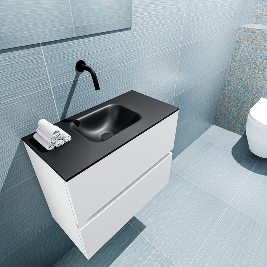 MONDIAZ ADA 60cm toiletmeubel talc. LEX wastafel urban positie midden. Zonder kraangat - Afbeelding 2